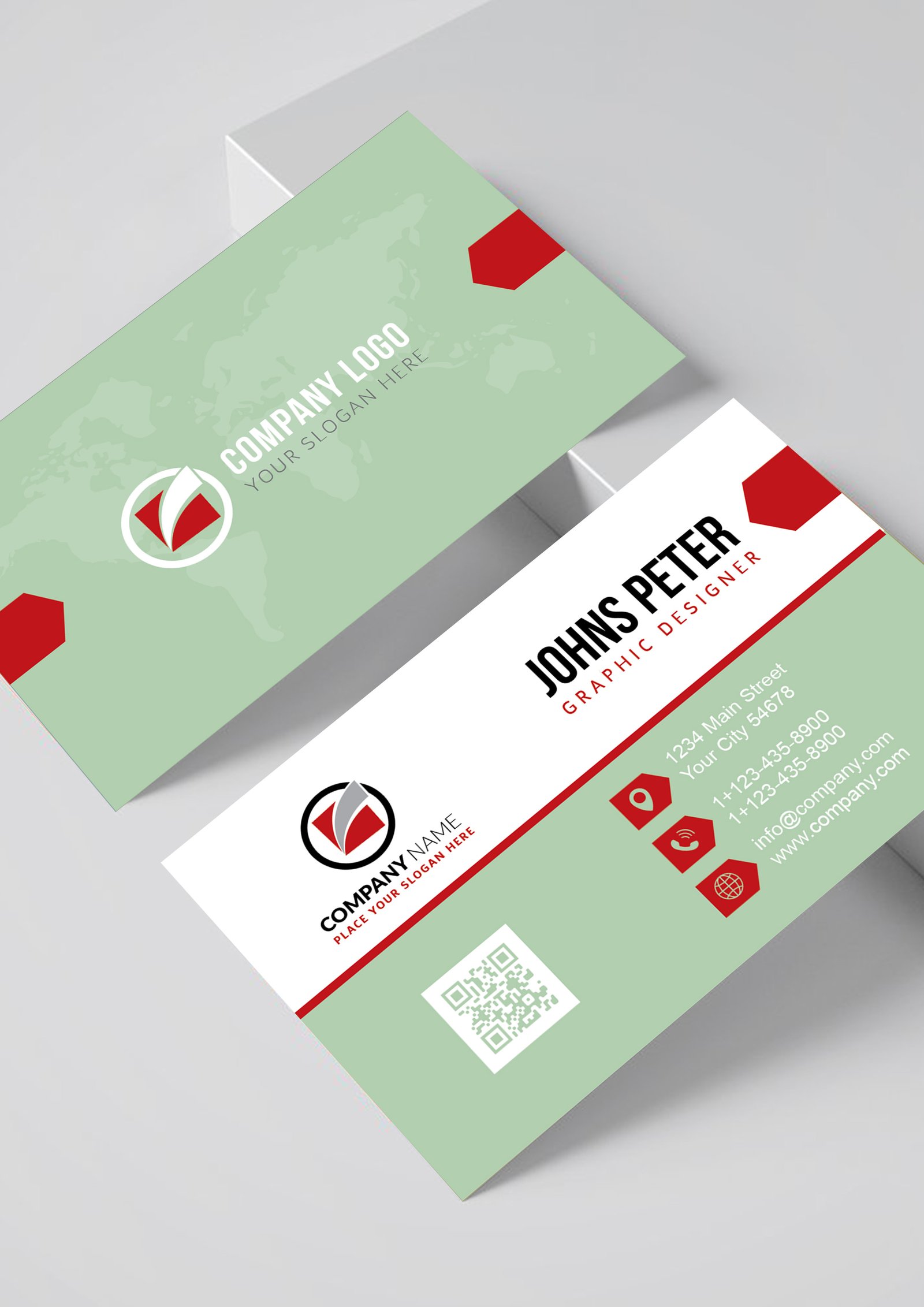 Professional Business Card Template Green